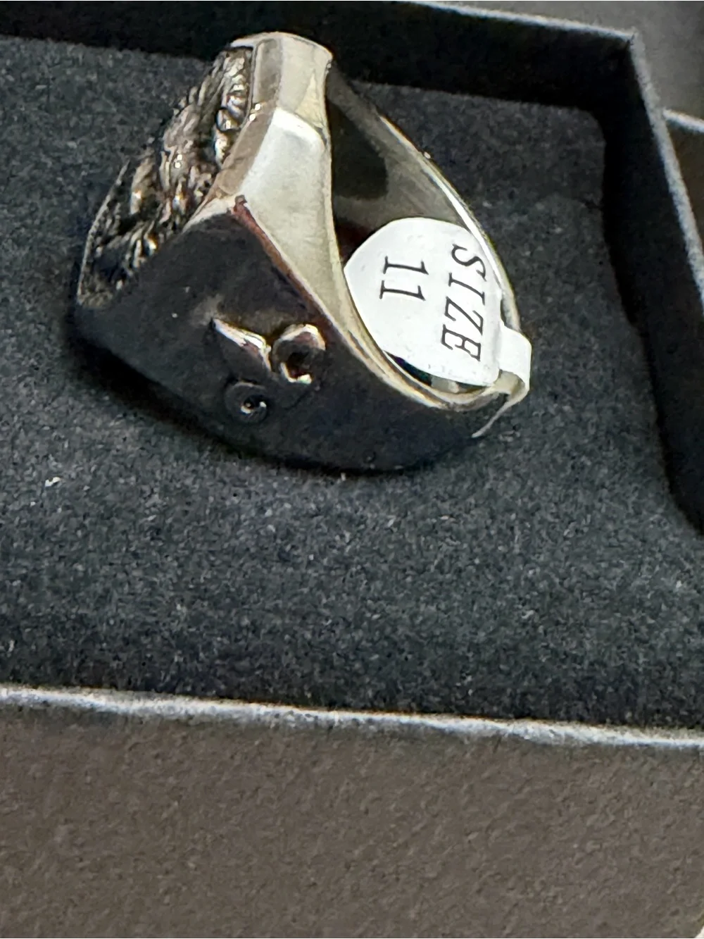 Men’s Metal Lion Head Ring Fleur De Lis Gothic Biker Size 11